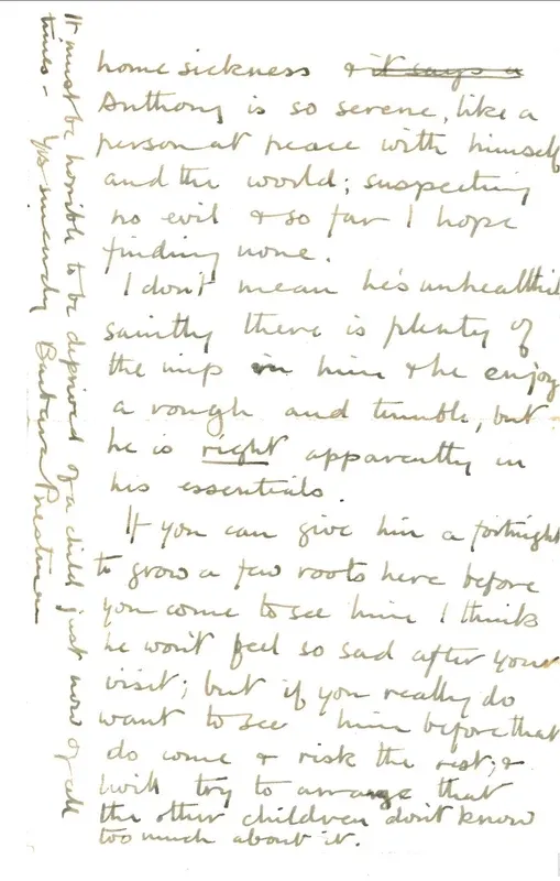 The second half of Barbara Preistman's letter